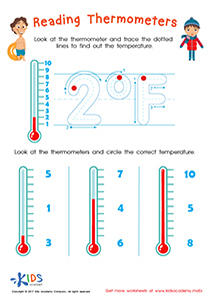 Reading Thermometers Printable: Free Reading Worksheet for Kids